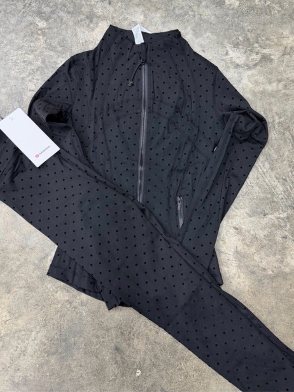 lululemon athletica Black Polka Dot Lightweight Bomber Jacket